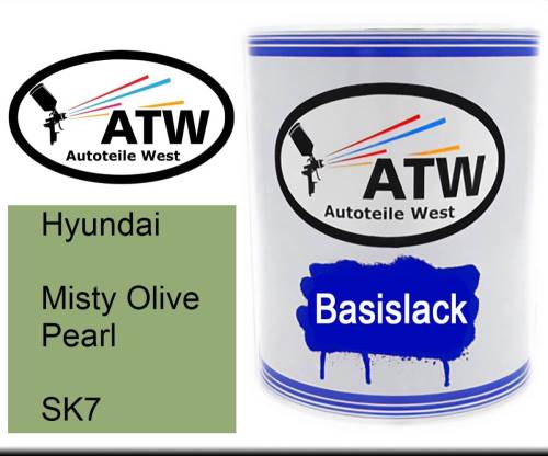 Hyundai, Misty Olive Pearl, SK7: 1L Lackdose, von ATW Autoteile West.